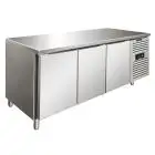 REFRIGERATED TABLE - AISI 304 STAINLESS STEEL - VENTILATED COOLING - Mod SNACK 3100 BTF - N 3 DOORS - CAPACITY Lt 386 - TEMPERATURE -18°/-22°C - Dim cm L 179,5 x D 60 x h 86