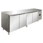 REFRIGERATED TABLE - AISI 304 STAINLESS STEEL - VENTILATED COOLING - Mod SNACK 4100 TNF - N 4 DOORS - CAPACITY Lt 511 - TEMPERATURE -2°/+8°C - Dim cm L 223 x D 60 x h 86
