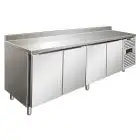 REFRIGERATED TABLE WITH UPSTAND - AISI 304 STAINLESS STEEL - VENTILATED COOLING - Mod SNACK 4200 BTF - N 4 DOORS - CAPACITY Lt 511 - TEMPERATURE -18°/-22°C - Dim cm L 223 x D 60 x h 96