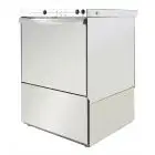 COMMERCIAL MECHANICAL DISHWASHER, STAINLESS STEEL - MOD U500 - Single phase - MAX CLEARANCE cm 34 - SQUARE RACK cm 50x50 - CYCLE (sec) 120 - ADJUSTABLE RINSE AID DOSING PUMP - Total dimensions cm L 55 x D 60 x h 82,5