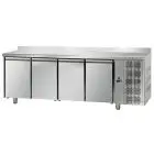 REFRIGERATED COUNTER WITH UPSTAND - STAINLESS STEEL AISI 304 - VENTILATED COOLING - Mod. UG04MGNAL - GASTRONORM 1/1 - N. 4 DOORS - NORMAL TEMPERATURE 0°/+10°C - Dimensions cm. L 232 x D 70 x H 95/102 - EC standards