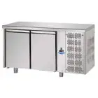 REFRIGERATED COUNTER - STAINLESS STEEL AISI 304 - FOR BAKERIES - TRAYS cm 60x40 - VENTILATED COOLING - Mod. UQ02M - N. 2 DOORS - TEMPERATURE 0°/+10°C - Dimensions cm. L 160 x D 80 x H 85/92 - EC standards