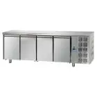 REFRIGERATED COUNTER - STAINLESS STEEL AISI 304 - FOR BAKERIES - TRAYS cm 60x40 - VENTILATED COOLING - Mod. UQ04M - N. 4 DOORS - TEMPERATURE 0°/+10°C - Dimensions cm. L 270 x D 80 x H 85/92 - EC standards