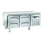 Refrigerated table - Stainless steel - Mod UGN 2140 - Ventilated cooling - 4 drawers - Capacity 181 L - Temperature -2°/+8°C - Dimensions L 136,7 x D 70 x H 65 cm