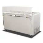 ICE CREAM POZZETTI COUNTER - MOD. VIA VENETO 10C - CAPACITY LT. 440 - TEMPERATURE -5°/-20°C - Dim. Cm. L 156,8 x D 69 x h 98,4 - Front transparent cover supplied included - CE marked