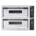 ELECTRIC PIZZA OVEN - DIGITAL CONTROL - Mod. BASIC XL66/D TR - Twin deck oven - Fully firebrick oven chamber - Chamber dimensions cm L 72 x D 108 x 14 h - N. Pizzas 6 + 6 (Ø cm 35) - Power 18 Kw - CE APPROVED