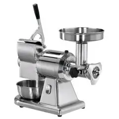 MEAT MINCER AND GRATER 12/T - Aluminum mincing set - Single phase - Meat mincer production per hour Kg/h 100-160 - Grater production per hour Kg/h 40 - CE APPROVED