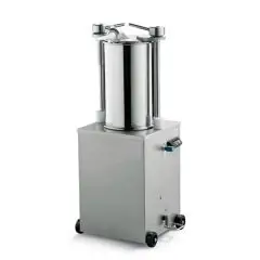 VERTICAL HYDRAULIC MEAT STUFFER - MOD. 123124 - Cylinder capacity Lt 25 - Cylinder diameter cm. Ø 26 - Cylinder length cm. 46 - SINGLE PHASE supply 230/50/1 - EC standards