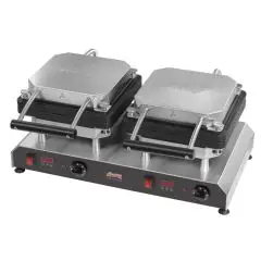 WAFFLE MAKER - Mod 51913EU - TWIN BASE, TO BE COMBINED WITH INTERCHANGEABLE MOULDS - SUPPLY V 400/50-60Hz THREE PHASE - POWER W 5600 - DIMENSIONS Cm L 61 x D 34 x h 27,5