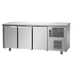 REFRIGERATED COUNTER - STAINLESS STEEL AISI 304 - Mod. UG03M60 - VENTILATED COOLING - N. 3 DOORS - TEMPERATURE 0°/+10°C - Dimensions cm. L 191 x D 60 x H 85/92 - EC standards