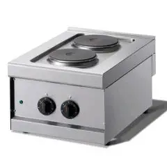 ELECTRIC BOILING TOP - Mod. N62Q - N. 2 ROUND PLATES - Dimensions cm L 40 x D 60 x H 27 - EC standards