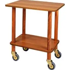 2-SHELF GUERIDON TROLLEY - MOD. CL903 - Solid wood struts - N. 2 veneered chipboard shelves with rubber edges - Dimensions cm L70xD50xH78