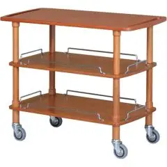 3-SHELF WOODEN CATERING TROLLEY - MOD. CLP2003L - Solid wood construction - Birch plywood shelves - Dimensions cm L110xD40xH89