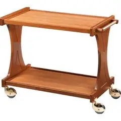 2-SHELF WOODEN CATERING TROLLEY - MOD. CL2000 - Birch plywood construction - Veneered chipboard shelves - Dimensions cm L86xD55xH85