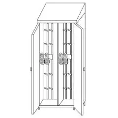 Grade 304 stainless steel boot storage wardrobe locker - n. 2 doors - Dimensions cm  W95xD50xH215