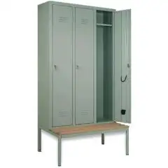 METAL LOCKER ON BENCH - MOD. EXT 65/80/P3 - Single unit structure with doors - DIMENSIONS Cm L 103 x H208