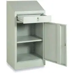 METAL LECTERN / STANDING DESK - MOD. SCR60/50 - DIMENSIONS Cm L60x D45x H100/117 - Volume m³ 0,32 - Weight Kg. 22