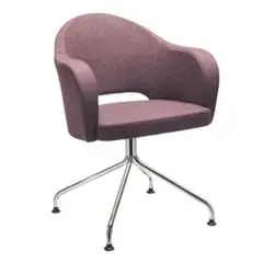 ARMCHAIR AGATHA - MOD. 048 - ROUND TUBULAR 4-RAY STEEL CHAIR WITH ARMRESTS - FABRIC SEAT AND BACK REST - FOR INDOOR USE - BICOLOUR FABRIC ALSO AVAILABLE UPON REQUEST - DIMENSIONS Cm L60 x D59 x H82 - EC STANDARDS