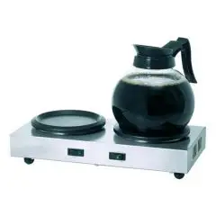 STAINLESS STEEL JUG WARMER - N. 2 ROUND STEEL PLATES - POWER W 160 - DIMENSIONS mm. W 358 x D 218 x 80 h