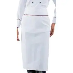 RONDIN ITALY CHEFS APRON - MOD. 114410 - 100% COTTON - DIMENSIONS cm. 95x70 - COLOUR: WHITE WITH ITALIAN FLAG PIPING