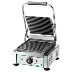 CAST IRON GRIDDLE - ELECTRIC - Mod. EG/02 - Single GROOVED griddle - Cooking surface: cm L 34 x D 23 - Power 2200 W - Single phase 220-240V/1/50-60Hz - CE APPROVED