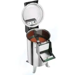 POTATO PEELER mod PPN10 - POWER SUPPLY: SINGLE PHASE OR THREE PHASE - Loading capacity kg 10 - Production per hour kg/h 120 - Potato tray included - Power hp 1 / 750W - CE APPROVED