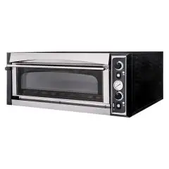 ELECTRIC PIZZA OVEN - MECHANICAL CONTROL - Mod. SUPERIOR XL4 GLASS - Single deck oven - Glass door - Firebrick oven base or firebrick oven top and base or Fully firebrick oven chamber - Chamber dimensions cm L 72 x D 72 x 14 h - N. Pizzas 4 (Ø cm 35) - Po