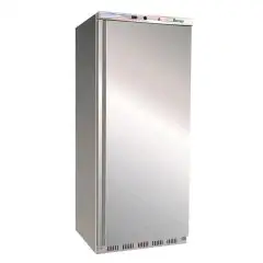 UPRIGHT FRIDGE - STAINLESS STEEL AND ABS - STATIC COOLING - ECO - Mod. G-ER600SS - SINGLE SOLID DOOR - GROSS CAPACITY LT 555 - TEMPERATURE RANGE +2º/+8ºC - Dimensions cm L77,7 x D69,5 x h189,5 - CE APPROVED
