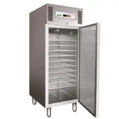 UPRIGHT FRIDGE - STAINLESS STEEL AISI 304 - FOR ICE-CREAM PARLOURS - VENTILATED COOLING - Mod. G-GE800BT - GROSS CAPACITY Lt 737 - SINGLE SOLID DOOR - TEMPERATURE RANGE -10º/-22ºC - Dimensions cm L74 x D99 x h201 - HOLDS N. 54 CONTAINERS Lt 5 - CE APPROVE