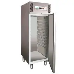 UPRIGHT FRIDGE - STAINLESS STEEL AISI 304 - FOR BAKERIES - VENTILATED COOLING - Mod. G-PA800TN - GROSS CAPACITY Lt 737 - SINGLE SOLID DOOR - TEMPERATURE RANGE +2°/+8°C - Dimensions cm L74 x D99 x h201 - CE APPROVED