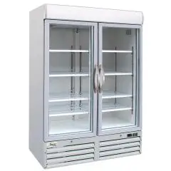 UPRIGHT FREEZER - PAINTED METAL EXTERIOR - FOR SNACK BARS - VENTILATED COOLING - Mod. G-SNACK930BTG - CAPACITY Lt 1078 - DOUBLE GLASS DOOR - TEMPERATURE RANGE -18º/-22ºC - Dimensions cm L137 x D63 x h213 - CE APPROVED