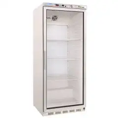 UPRIGHT FRIDGE - PAINTED STEEL/ABS EXTERIOR - STATIC COOLING - ECO - Mod. G-ER600G - SINGLE GLASS DOOR - CAPACITY LT 570 - TEMPERATURE RANGE +2º/+8ºC - Dimensions cm L77,7 x D69,5 x h189,5 - CE APPROVED