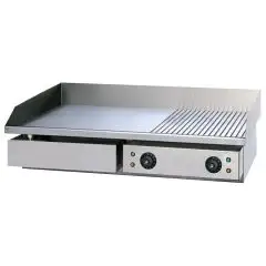 ELECTRIC GRIDDLE - COUNTERTOP MODEL - Mod. GHN 75RL - 2/3 smooth and 1/3 grooved plate - Cooking surface cm 72,5x40 - Power kW 4,4 - Single phase - Dimensions cm L 73,5 x D 53 x 24,5h - EC standards
