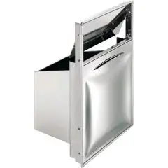 VIAVAI STAINLESS STEEL WASTE HOPPER (tilting lid) - ICE Line - Mod. IC TRR 70 VV - Removable inner container - Bench hole cm L 44 x 70 H