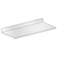 STAINLESS STEEL COUNTERTOP FOR BACK COUNTER - Mod PAIRB539/100 - BACKSPLASH HEIGHT cm 10 - DIM. Cm L 100 x D 52,5 x h 13,1 (top with splashback) - CE STANDARDS