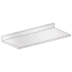 STAINLESS STEEL COUNTERTOP FOR BACK COUNTER - Mod PAIRB539/750 - BACKSPLASH HEIGHT cm 10 - DIM. Cm L 75 x D 52,5 x h 13,1 (top with splashback) - CE STANDARDS