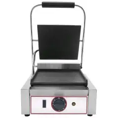 ELECTRIC PANINI GRILL - CAST IRON - Mod. L 1 - Single smooth plate - Cooking plate cm 22,5x23 - Power kW 1,8 - Single phase - Dimensions cm L 31 x D 31 x 22h - CE approved