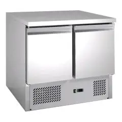 REFRIGREFRIGERATED SALADETTE AND COUNTER - Mod. G-S901 FC - STATIC COOLING - GASTRONORM 1/1 (cm 53x32,5) - DOUBLE SOLID DOOR - Temperature range +2°/+8°C - Dimensions cm L90 x D70 x h85 - CE APPROVED