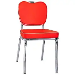 CHAIR - MOD. C2842 - CHROMED STEEL STRUCTURE - SEAT AND BACKREST IN ECO-LEATHER - SEAT HEIGHT 46 cm - FOR INDOOR USE - DIM. cm W 45 x D 53 x h 85 - CE STANDARD