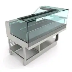END UNIT FOR REFRIGERATED DISPLAY - MOD. VBRVBDTERMSX115 - FINISHING PANELS NOT INCLUDED - L-shaped LOW FLAT GLASS FRONT - STATIC COOLING - SINGLE PHASE V 230/50Hz - POWER W 756 - DIMENSIONS Cm L 152,1 x D 82,8 x H 115,1