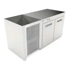 RECESSED REFRIGERATED UNDER BAR COUNTER - MOD. CIR770/TN150 - Positive Temperature (fridge) +4°C/+8°C - L. 150 cm - BUILT-IN CONDENSING UNIT