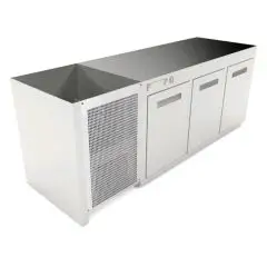 RECESSED REFRIGERATED UNDER BAR COUNTER - MOD. CIR770/TN200 - Positive Temperature (fridge) +4°C/+8°C - L. 200 cm - BUILT-IN CONDENSING UNIT