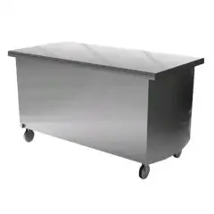 Ambient island unit on castors - Stainless steel construction with scotch brite finish