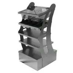 Bread cutlery serviette and tray station unit - Length cm 75 - Depth cm 80 - Height cm 160