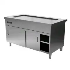 Ambient unit with hot top and sliding doors - Stainless steel construction with scotch brite finish
