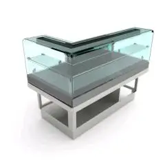 END UNIT FOR REFRIGERATED DISPLAY - MOD. VBRVBDTERMDX115 - FINISHING PANELS NOT INCLUDED - L-shaped LOW FLAT GLASS FRONT - STATIC COOLING - SINGLE PHASE V 230/50Hz - POWER W 756 - DIMENSIONS Cm L 152,1 x D 82,8 x H 115,1