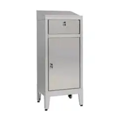 Stainless steel lectern / standing desk - n. 1 door and drawer