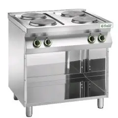 4-PLATE ELECTRIC COOKER - MOD. CC74P - Open cupboard - Power kW 10,4 - Dimensions: cm L 80 x D 70 x H 90 - CE APPROVED
