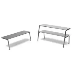 Stainless steel shelf with stainless steel tubular brackets