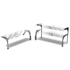 Glass shelf with solid steel brackets